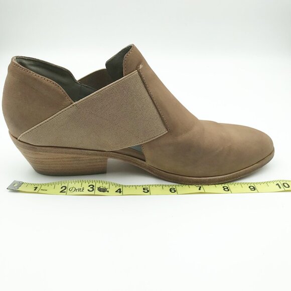 EILEEN FISHER Tan Leather Pointed Toe Slip On Block Heel Ankle Boots Womens 8.5 - Picture 11 of 11